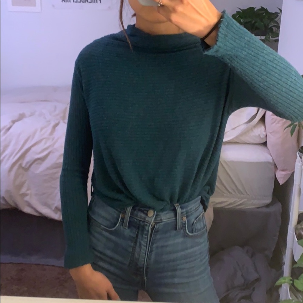 Free people mock neck sweater with open back